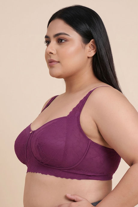 Zivame La Flamme True Curv Double Layered Non Wired Full Coverage Super Support Bra - Dark Purple — image 2